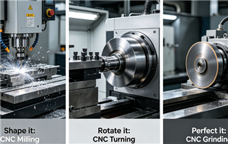 Comparison of CNC Turning, CNC Milling and CNC Grinding